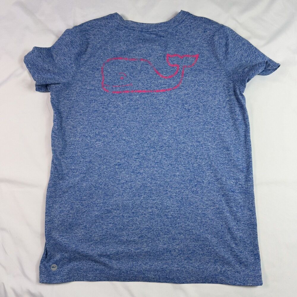 Vineyard Vines Short‎ Sleeve Whale Print Performance T Shirt Youth Large 16 Blue